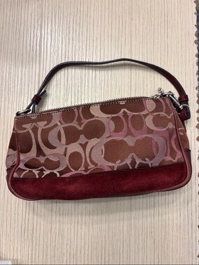 Coach Monogram purse in Burgundy and Pink